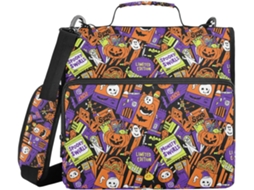 Pasta de 3 Anéis 1, 5 Polegadas com Alça, Estampa de Halloween e Bolsa com Zíper, Ideal para Escola e Mesa