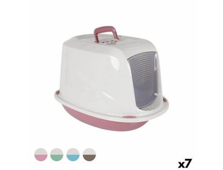 Caixa de Areia para Gatos Georplast Plástico 57 x 39,5 x 38 cm (7 Unidades)