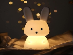 Lurelia Luz Noturna em Formato de Coelho com Silicone Macio, Recarregável USB, Sensor Touch e RGB para Bebês e Crianças, para Berçário