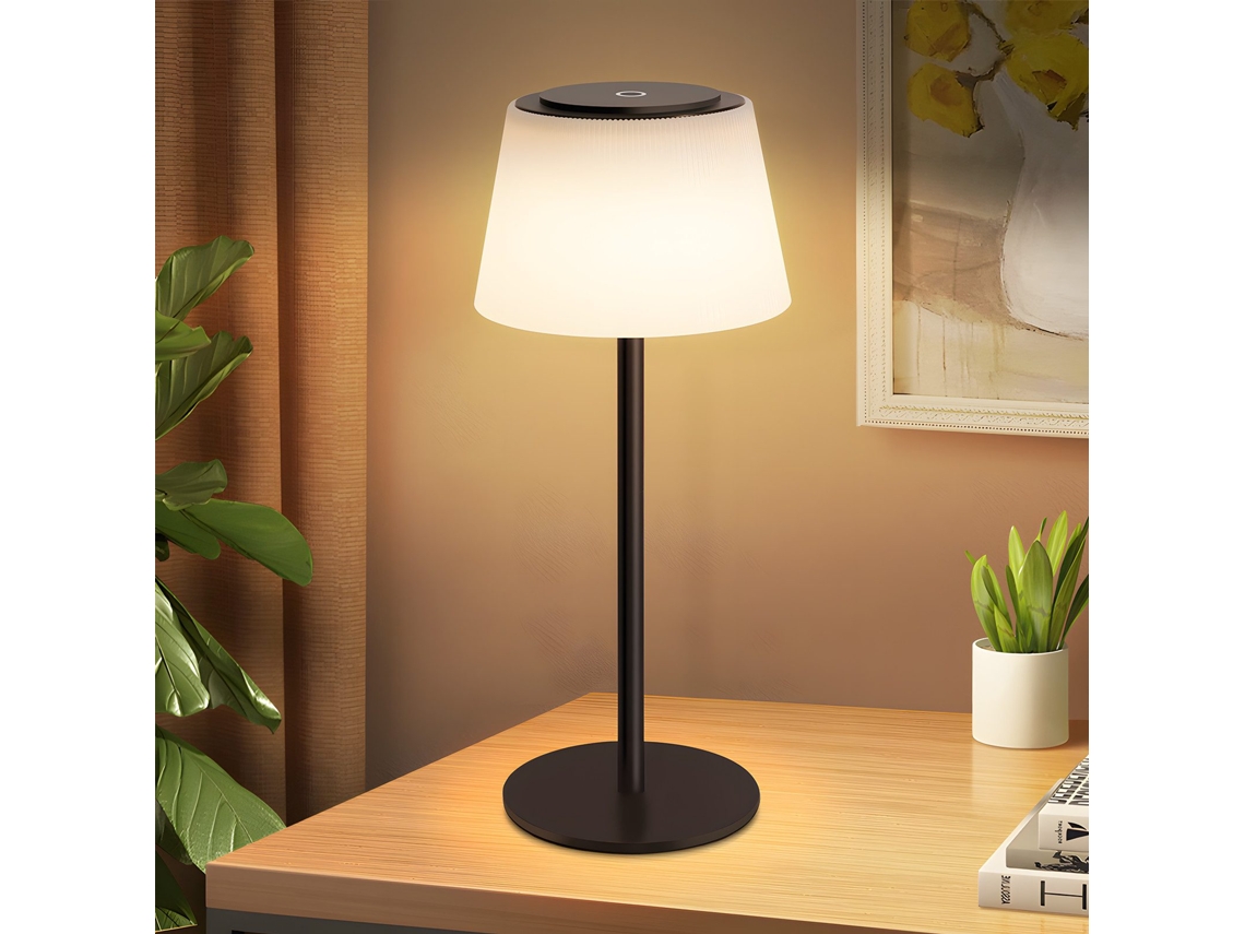Abajur De Mesa Sem Fio, Abajur De Cabeceira Com Bateria Abajur Led Com Controle De Toque E Recarregável Via Usb, Preto, 3600mha Nettlife