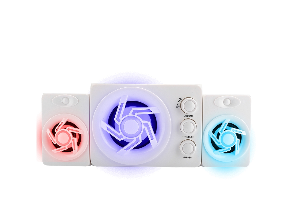 Caixa De Som Para Computador E Telefone Com Luzes Coloridas