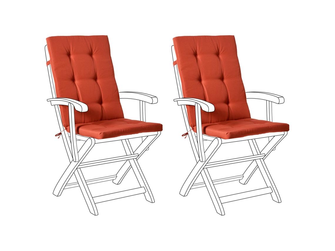 Conjunto De 2 Almofadas De Encosto/assento Maui Premium Vermelho