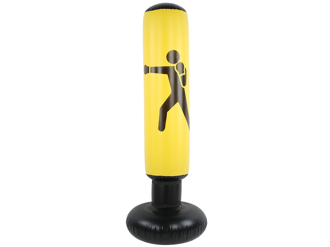 Mali coluna de Boxe Inflável Saco de Soco Fitness Descompressão Pvc Amarelo 155cm