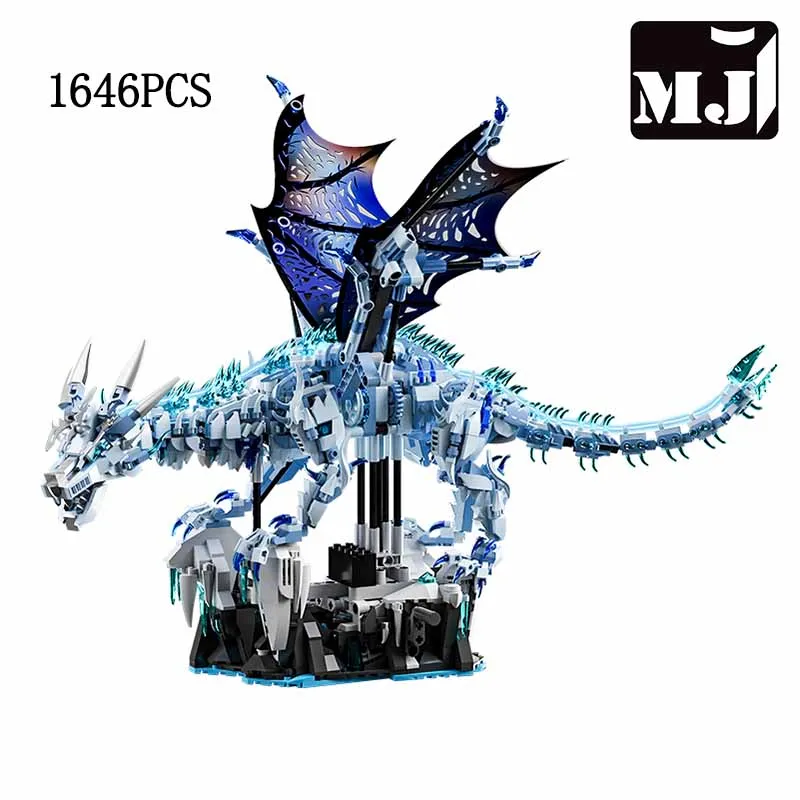 (estático) Modelo De Dragão Voador Grande De 1646 Peças Em Blocos De Montar