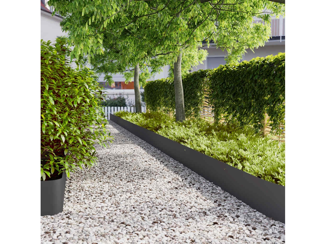 Vidaxl Acabamento Para Gramado 10 Unid. 25 X 103 Cm Preto