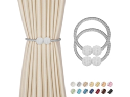 Prendedores De Cortina Magnéticos Com Bolinhas 42 Cm Comprimento, Estilo Europeu, Fivelas Para Cordão Casa, Escritório Aquaforge (cinza)