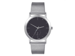 Reloj De Pulsera De Cuarzo Simple Unisex Con Cinturón De Silicona (plata)