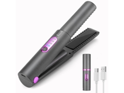 Alisador de cabelo atualizado, sem fio, portátil, mini chapinha de cerâmica recarregável por USB com bateria Ehstmind