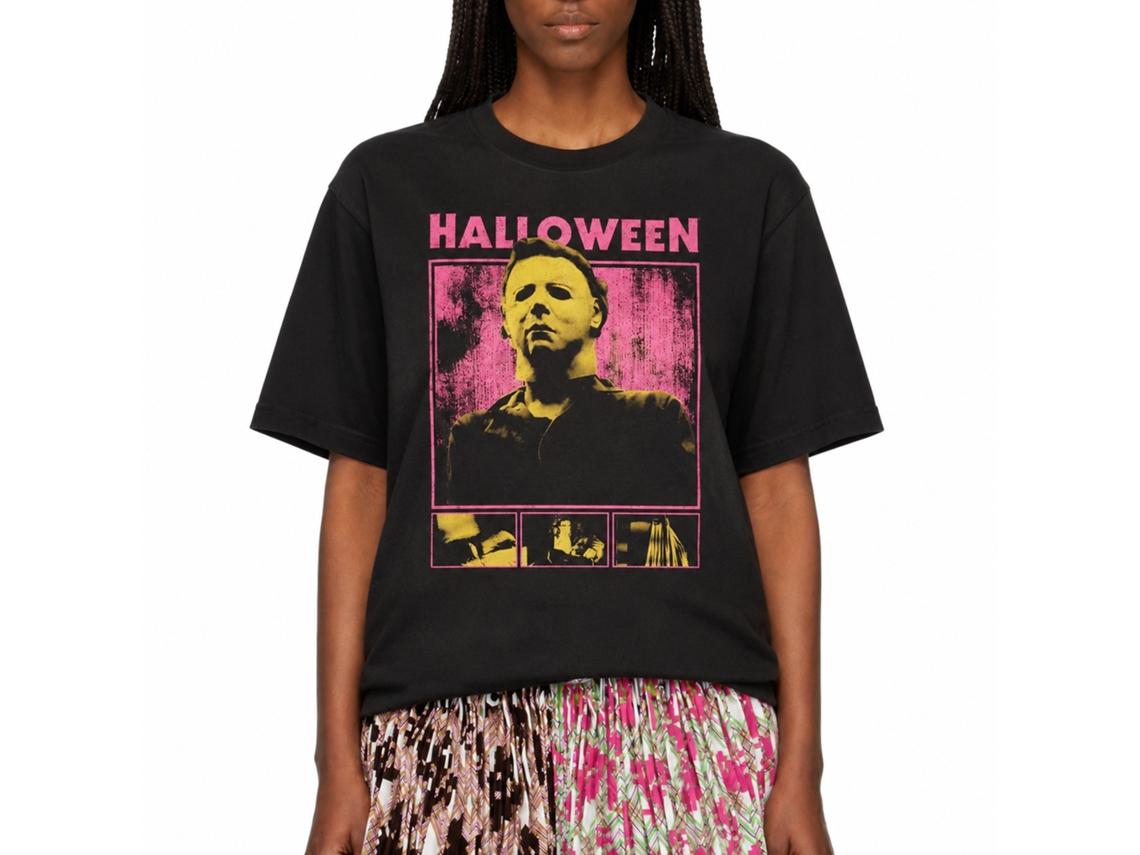 Rockinstone Halloween Movie Movie Scenes With Quote Black Adult T-shirt Size:s