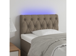 Vidaxl Cabeceira Cama Luzes Led Tecido 80x7x78/88cm Cinza-acastanhado