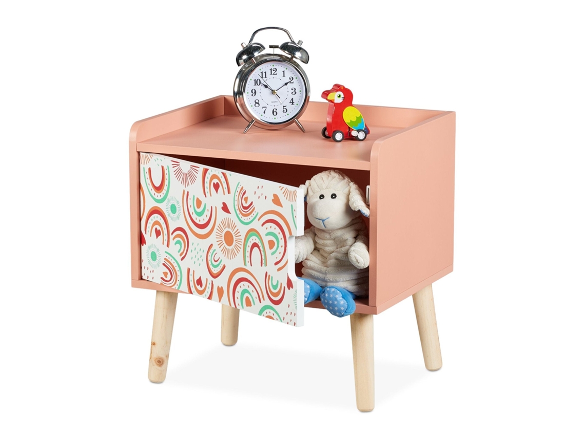 Mesa De Cabeceira Infantil Com Armário De Arrumação
