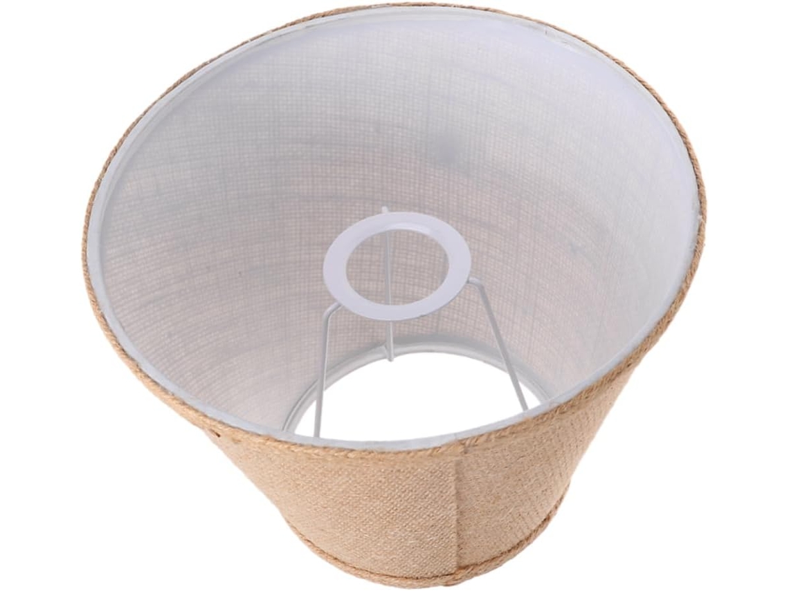 Difusor Decorativo e Protetor de Luz em Lona de Juta Cáqui para Luminária de Mesa E27. SFUSHOS