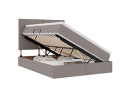Cama com Arrumação e Led Cinzento Acastanhado 140x200 cm MAISON EXCLUSIVE