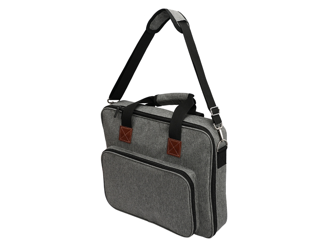 Conjunto de ferramentas para bordado em ponto cruz, bolsa de armazenamento prateada