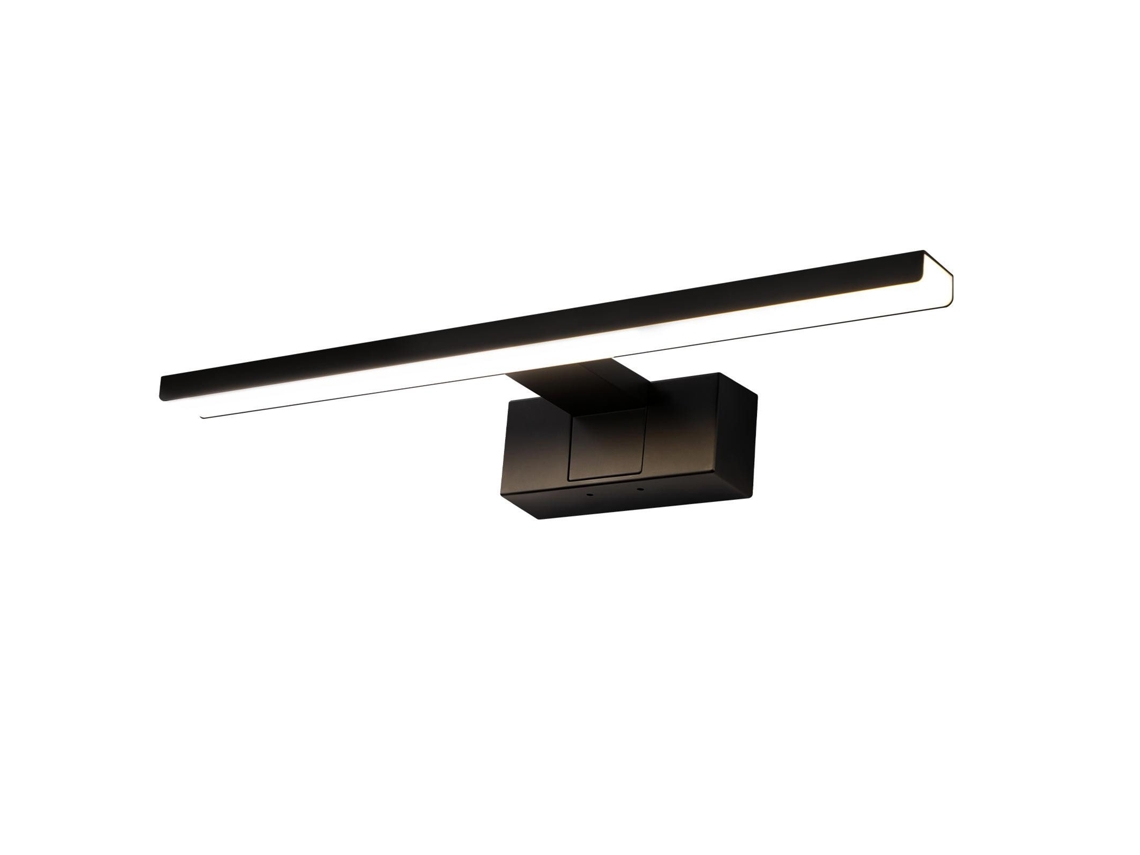 Nettlife Aplique Para Espelho, Lâmpada De Espelho Led, Lâmpada De Armário Ip44, Luz Branca Neutra Moderna 4000k Max.12w, 60×5.1×12.8cm, Preto