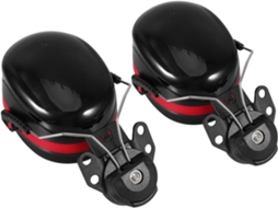 Capacete De Proteção Auditiva De Segurança, Em Plástico Preto E Espuma.