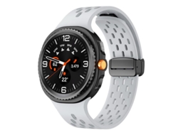 Bracelete Para Samsung Galaxy Watch 8 / 8 Classic - Silicone Magnético Com Malha Clássica - Cinza