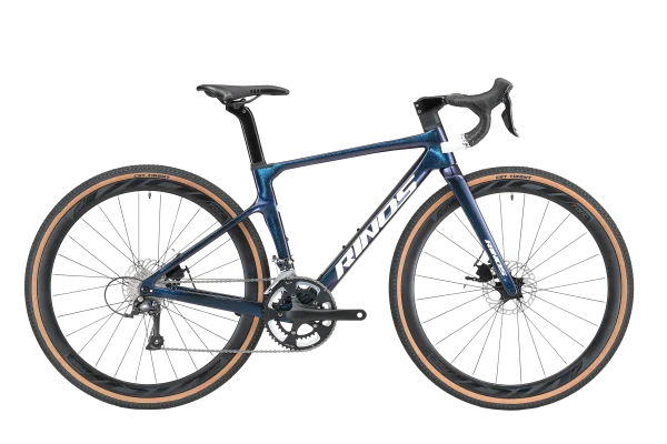 Bicicleta de cascalho de carbono RINOS Sandman3.0 Shimano R7000 Azul 56 cm