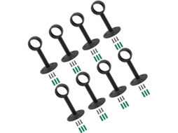 Suportes De Teto Para Varão De Cortina De 25 Mm, 8 Peças, Aço Inoxidável Preto, Resistentes, Para In