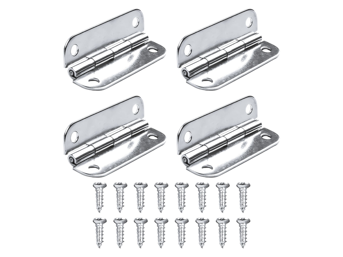 4-piece Stainless Steel Horizontal Freezer Hinge Replacement Set, Including Mounting Screws And Other Hardware Accessories.