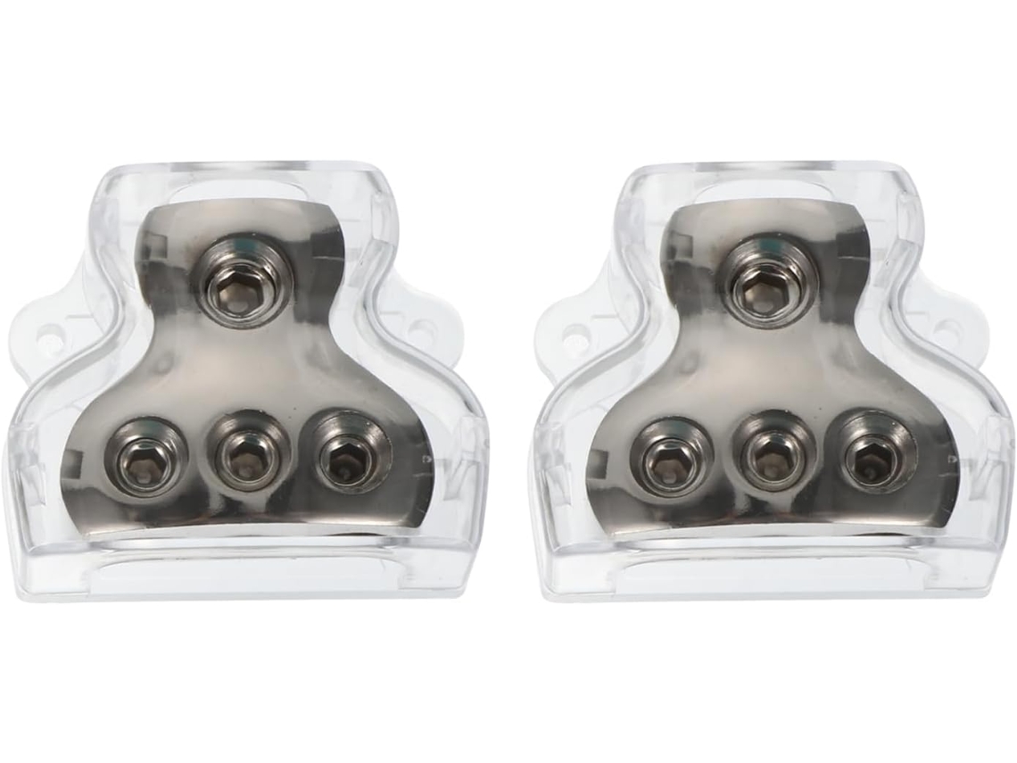 Conjunto de 2 divisores de áudio automotivos de 3 vias Na Cor Preta.