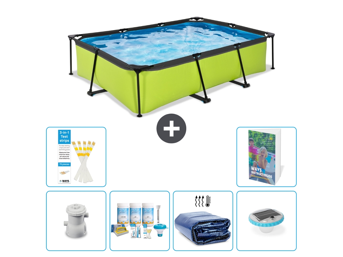Piscina Exit Retangular 300x200x65 Cm 5 peças S228 EXIT TOYS
