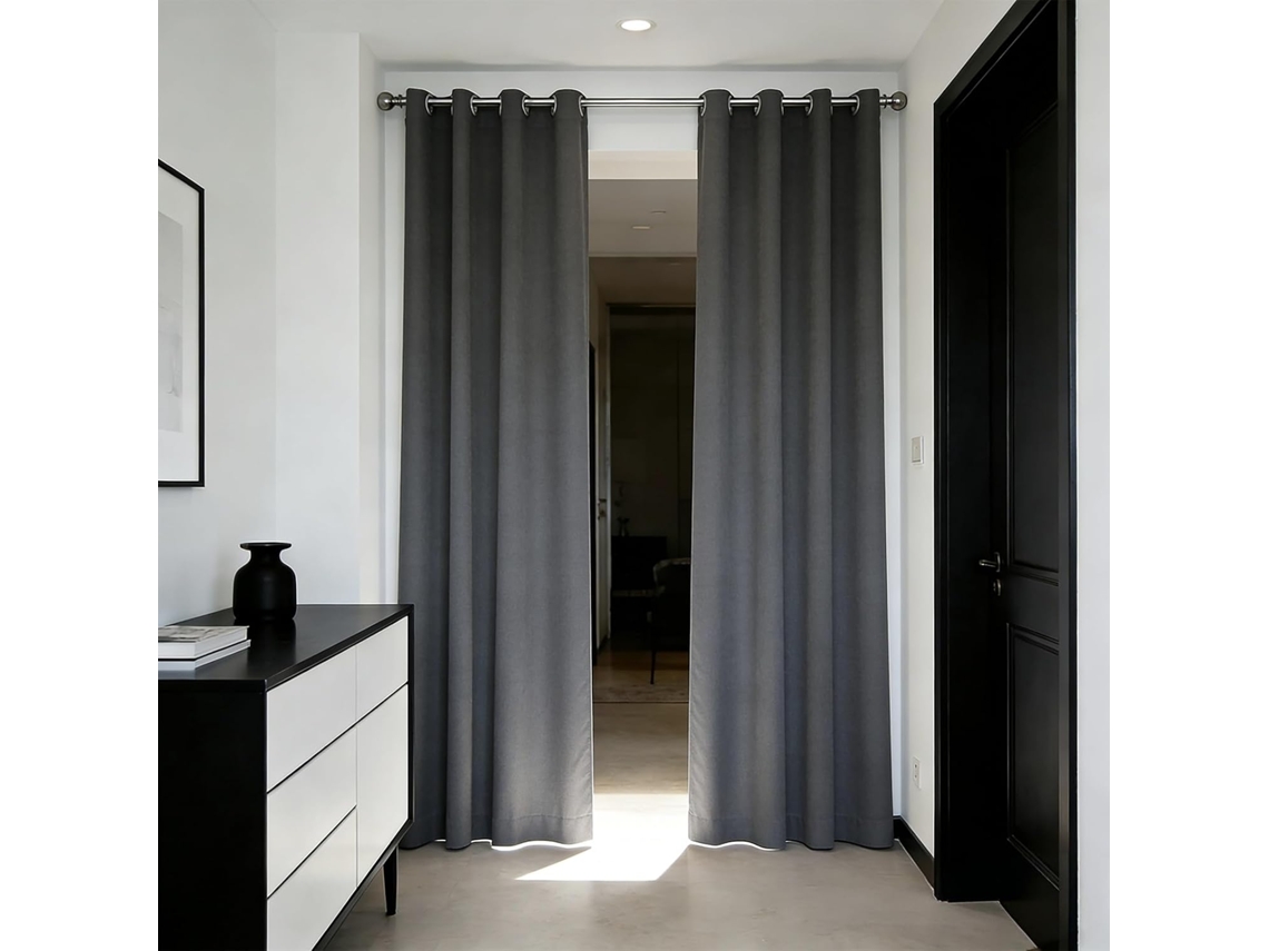 Cortina Blackout 110 X 260 Cm Macia, Isolante Térmica, Resistente Ao Frio, Bloqueia A Luz, Resistente Aos Uv