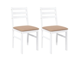 Maison Exclusive - Cadeiras De Jantar Com Almofadões 2 Pcs Madeira Maciça Branco