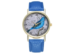 Relógio de pulso analógico em aço, quartzo, estilo casual, azul royal, modelo T138-a