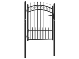 Vidaxl Portão De Cerca Emmen Com Pontas De Aço 104x109,5 Cm Preto