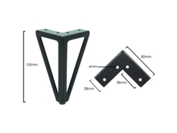 4 Patas De Mesa De Metal Negro - Design Minimalista Industrial - Para Mesa De Café, Tv O Muebles Diy