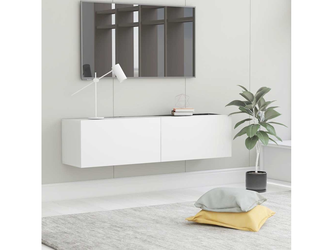 Vidaxl Móvel De Tv 120x30x30 Cm Contraplacado Branco