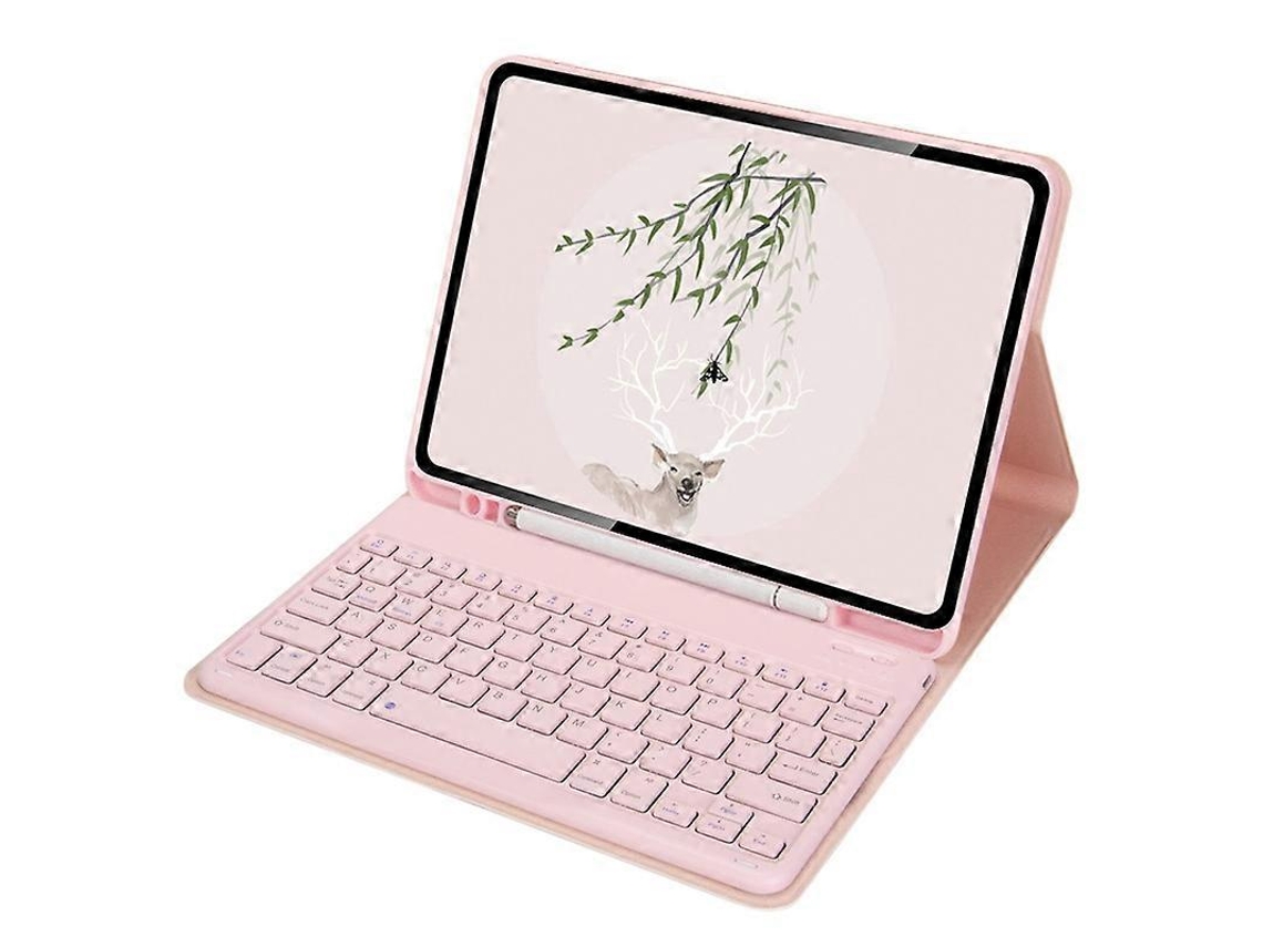 Capa De Couro Para Tablet Xiaomi Pad 5 / Pad 5 Pro De 11 Polegadas Com Teclado Bluetooth Sem Fio E Compartimento Para Caneta.