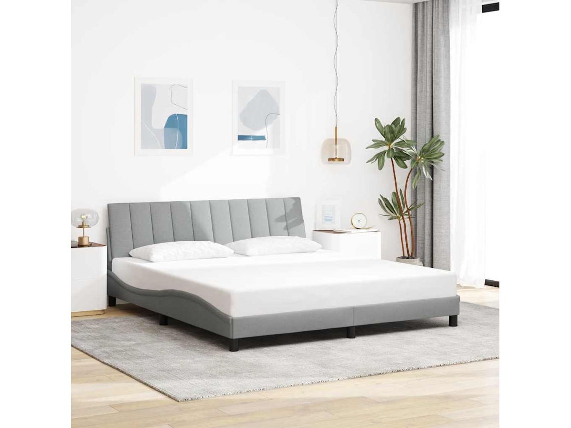 Vidaxl Estrutura De Cama Sem Colchão Hanko 180x200 Cm Tecido Cinzento-claro
