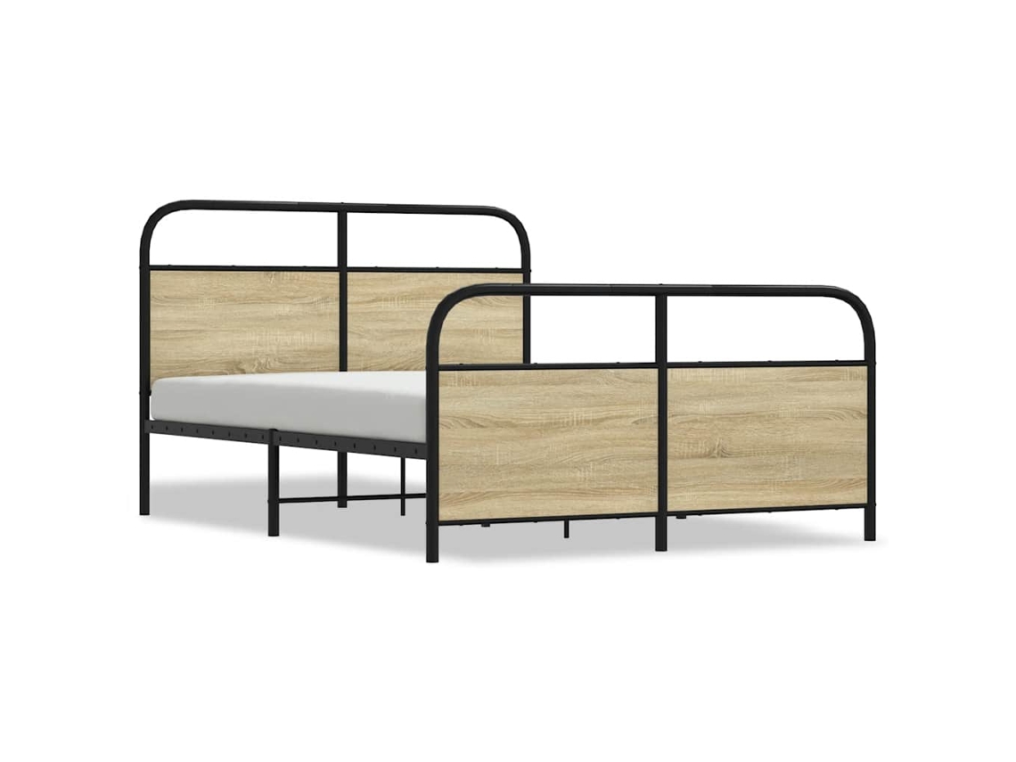 Bed Frame, Bed Frames Vidaxl Marrom Aço (137 X 190 Cm)