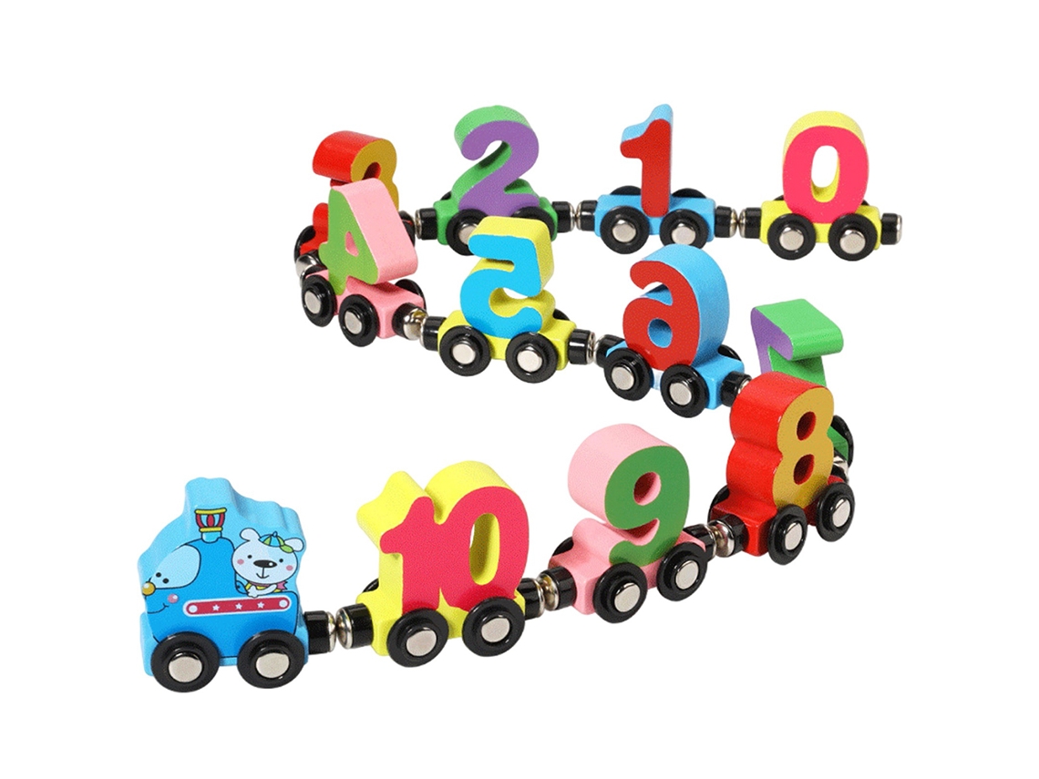 2026zentro juego de Bloques de Tren de Madera Con Letras Abc Y Números Magnéticos, Juguete Educativo Temprano para Niños