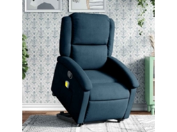 Vidaxl Poltrona Elevatória De Massagens Veludo Azul