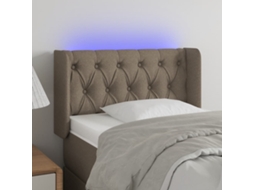 Vidaxl Cabeceira Cama Luzes Led Tecido 83x16x78/88cm Cinza-acastanhado