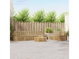 Vidaxl Conjunto De Sofás Para Exterior 7 Unid. Branco E Bege Poliéster