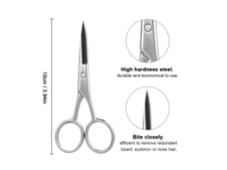 2026 tijeras de Acero Inoxidable para Barba, Bigote, Cejas Y Pelo Nasal Mini Tijera de Belleza Y Depilación Portátil