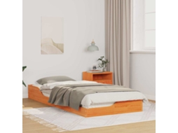 Vidaxl Estrutura Da Cama Marrom Cera 80 X 210 Cm