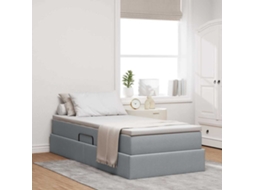 Vidaxl Cama com Arrumação e Colchão Cinzento claro 90 X 200 Cm