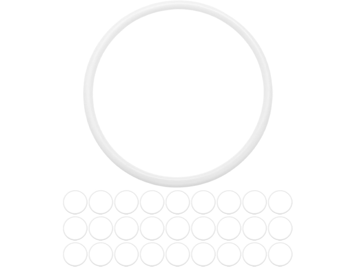 Conjunto De 30 Anéis De Macramê Redondos De Plástico Branco Para Faça Você Mesmo