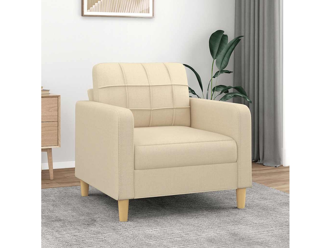 Vidaxl Poltrona 60 Cm Tecido Cor Creme