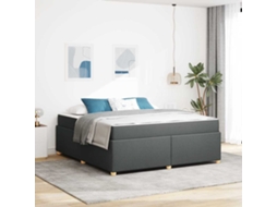 Vidaxl Estrutura da Cama com Colchão Cinza Escuro 180 X 200 Cm Tecido