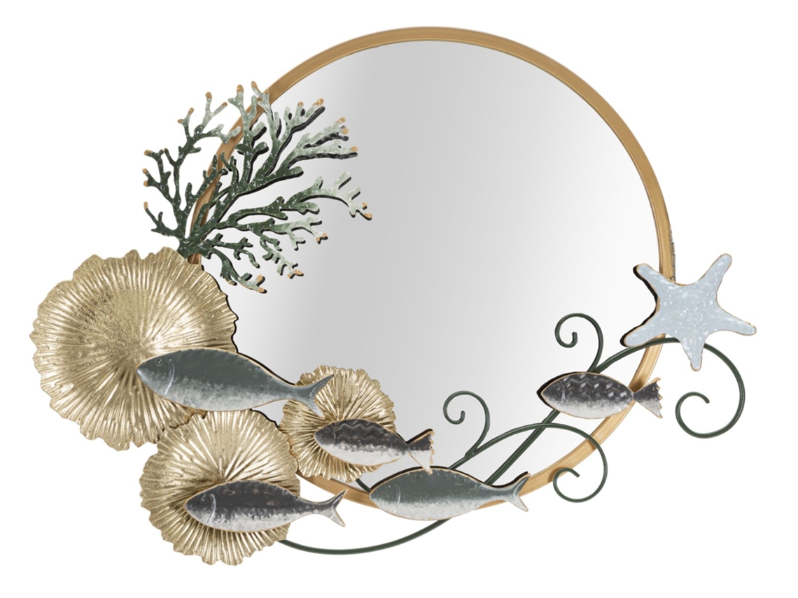 Espelho De Parede Peixe Cm 88,9x7,6x65,4 Único / Multicolorido