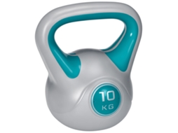 Kettlebell de 10 kg em PU e Areia com base plana e Terra Lifting Lift. Ideal para flexões e levantamentos. 22 x 16 x 26 cm. Verde escuro.