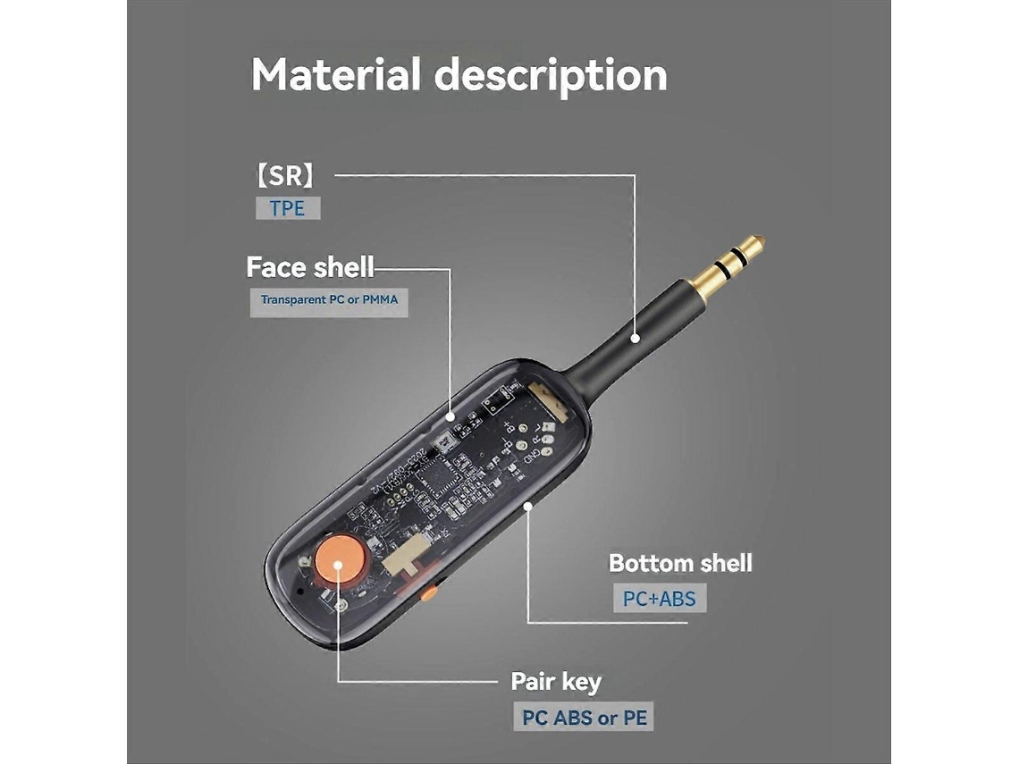 Transmissor E Receptor De Áudio Bluetooth 5.3 Com Entrada Aux E Adaptador Sem Fio.