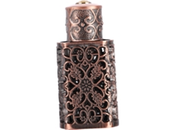 Frasco de spray de vidro e metal de 3ml com design de vaso de flores gravado.