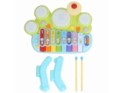 Mali brinquedo de Instrumentos Musicais 3 em 1: Teclado Piano, Bateria e Xilofone Eletrônico para Crianças